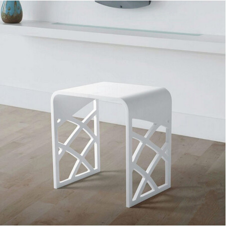 Bathroom Furniture Step Stool Solid Surface Stone Small Bench Chair Steam Shower Seat 16 x 12 inch RS111