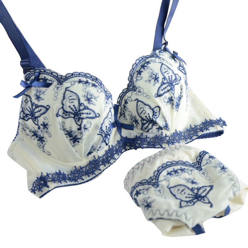 Wholesale-Women Bra Set Embridery Lingerie Underwear Push Up Padded Underwire Bra Sets, Blue
Wholesale-Women Bra Set Embridery Lingerie Underwear Push Up Padded Underwire Bra Sets, Blue