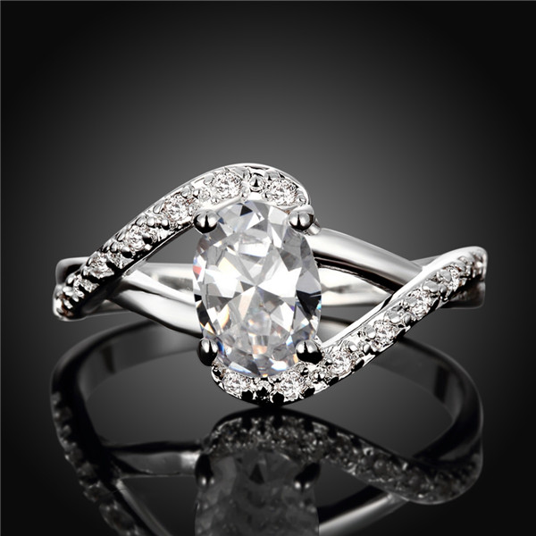 Hot sale Full Diamond fashion Kelp Ring with stone 925 silver Ring STPR004-D brand new gemstone sterling silver plated finger rings