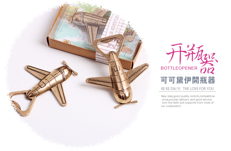 Antique airplane bottle opener 100PCS/LOT romantic wedding party favor gift guest present Free shipping