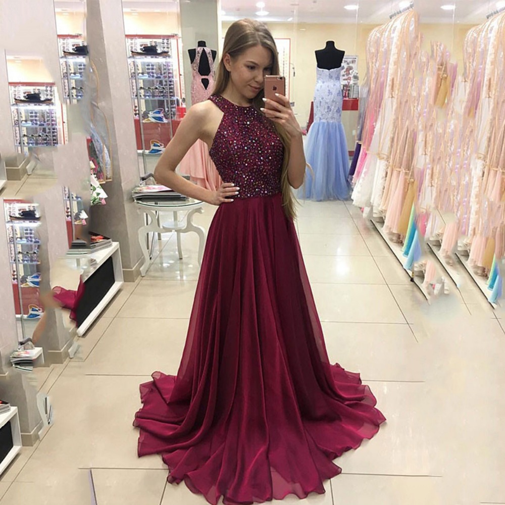 Sparkly Crystal Beaded Burgundy Chiffon Long Prom Dresses Sexy Halter Simple A Line Long Party Evening Dress Custom Made, Royal blue
Sparkly Crystal Beaded Burgundy Chiffon Long Prom Dresses Sexy Halter Simple A Line Long Party Evening Dress Custom Made, Royal blue
