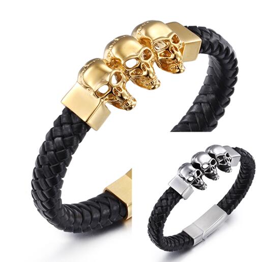Vintage Jewelry Bangle Hotsale Men's 316L Stainless Steel Biker Skull Bracelet With Black Genuine leather Jewelry 8.66''
Vintage Jewelry Bangle Hotsale Men's 316L Stainless Steel Biker Skull Bracelet With Black Genuine leather Jewelry 8.66''