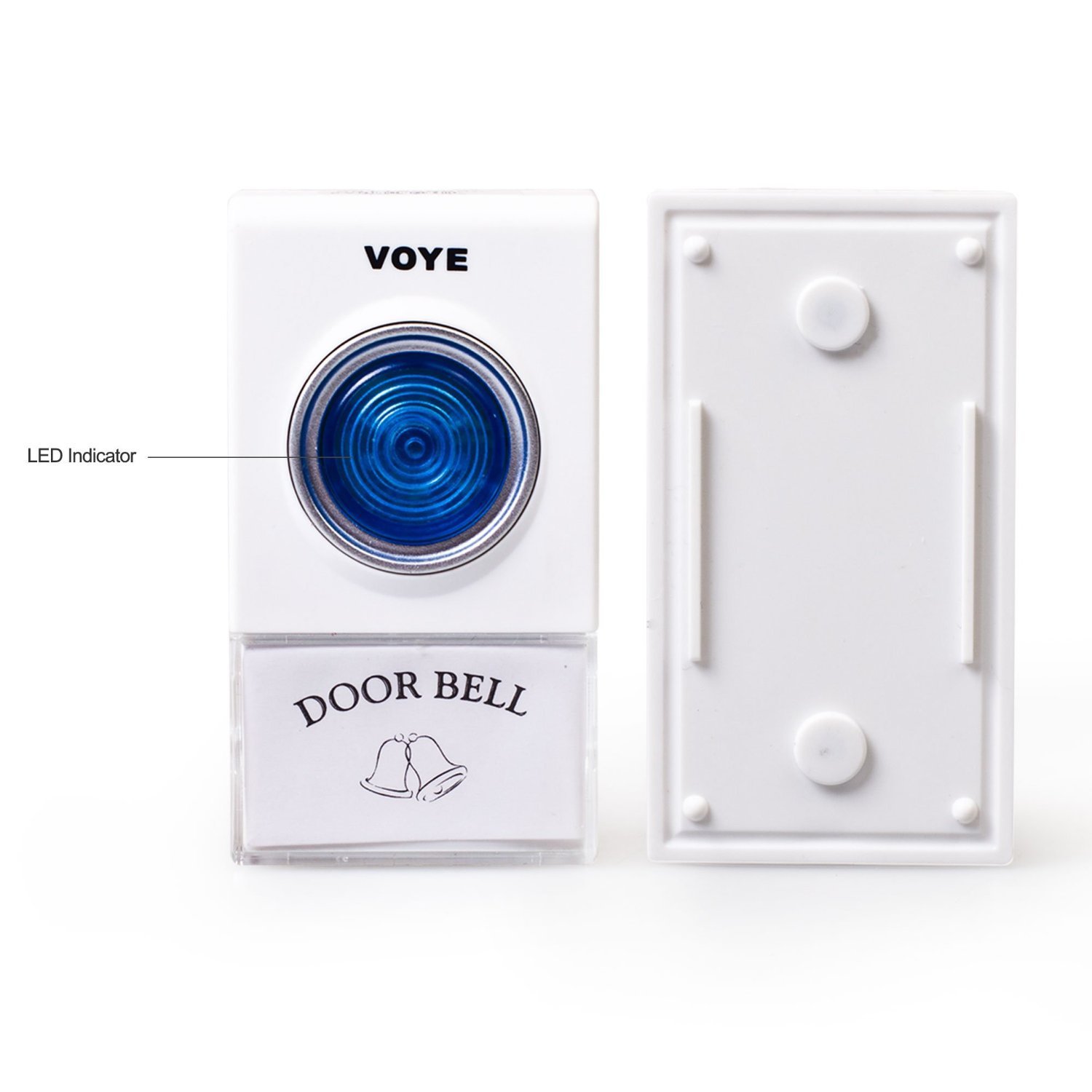 Voye 003A2 2 PlugIn Wireless Digital Doorbell with Battery White