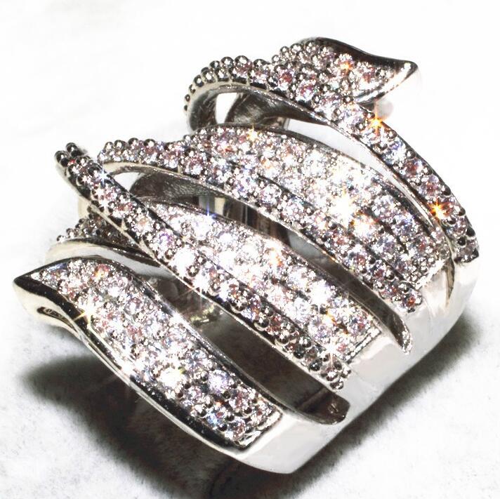Vivid Finger Ring Unique Shaped 14k White Gold Filled CZ Diamond Full Paved Cocktail Rings for Womens wholesale Fashion jewellery
Vivid Finger Ring Unique Shaped 14k White Gold Filled CZ Diamond Full Paved Cocktail Rings for Womens wholesale Fashion jewellery