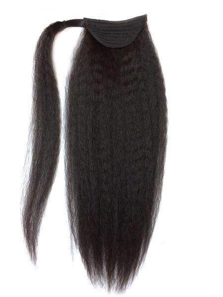 dora Top Selling Brazilian Hair Kinky straight Drawstring Ponytail Wrap Around Ponytail Natural Color 100% Human Hair 80g Extensions