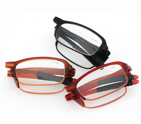 2016 Big discount Portable Folding TR90 Frame Resin lens Reading Glasses UV-Protection for Elder Reader with Box