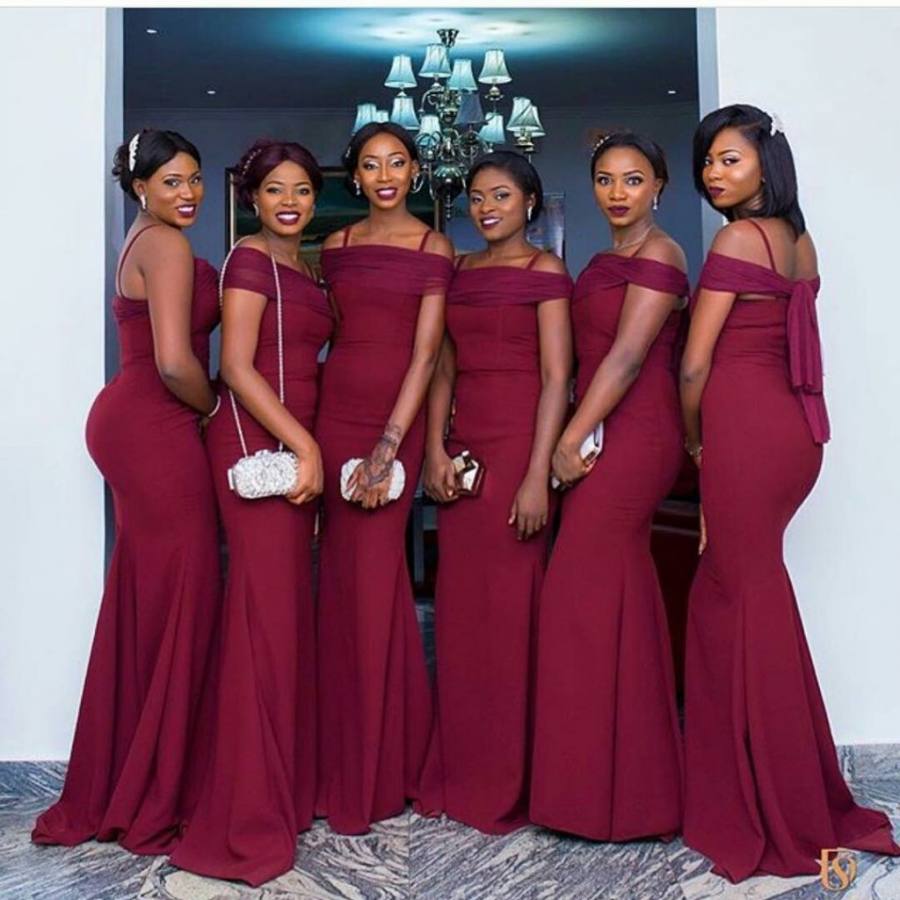 Cheap Burgundy Mermaid Bridesmaids Dresses Spaghetti Straps Black Girl Wedding Guest Dress Floor Length Maid Of Honor Gowns
Cheap Burgundy Mermaid Bridesmaids Dresses Spaghetti Straps Black Girl Wedding Guest Dress Floor Length Maid Of Honor Gowns