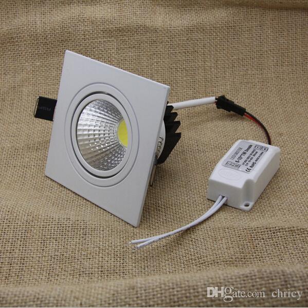 Square Led Downlight Dimmable Spotlights COB Recessed Lighting Fixture 7W/9W/12W/15W Ceiling Lamp AC85-265V