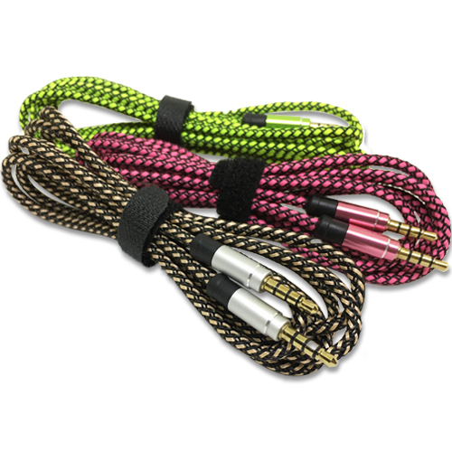 Aux Auxiliary Car Audio Cable 4 Poles Headphone Jack Extension 3.5mm Durable Braided Gold plated Male to Male Metal Connector 5ft