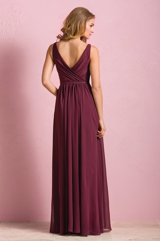 Dark Navy Blue Wine Red Colored Bridesmaid Dress A Line Chiffon Women Wear Maid of Honor Dress For Wedding Party Gown