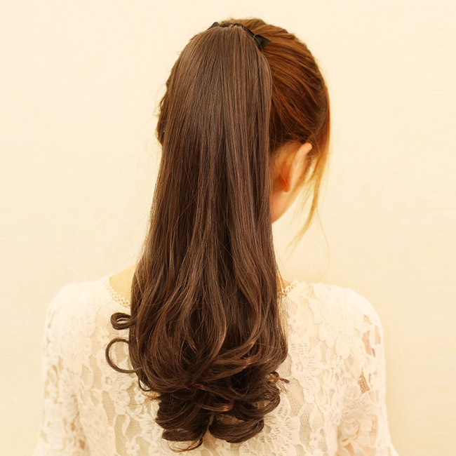 Wholesale-Free Shipping Curly Make Up Women Big Horsetail Synthetic New Clip in Ponytail Hairpiece Hair Extension Hair Piece Pony#L04026