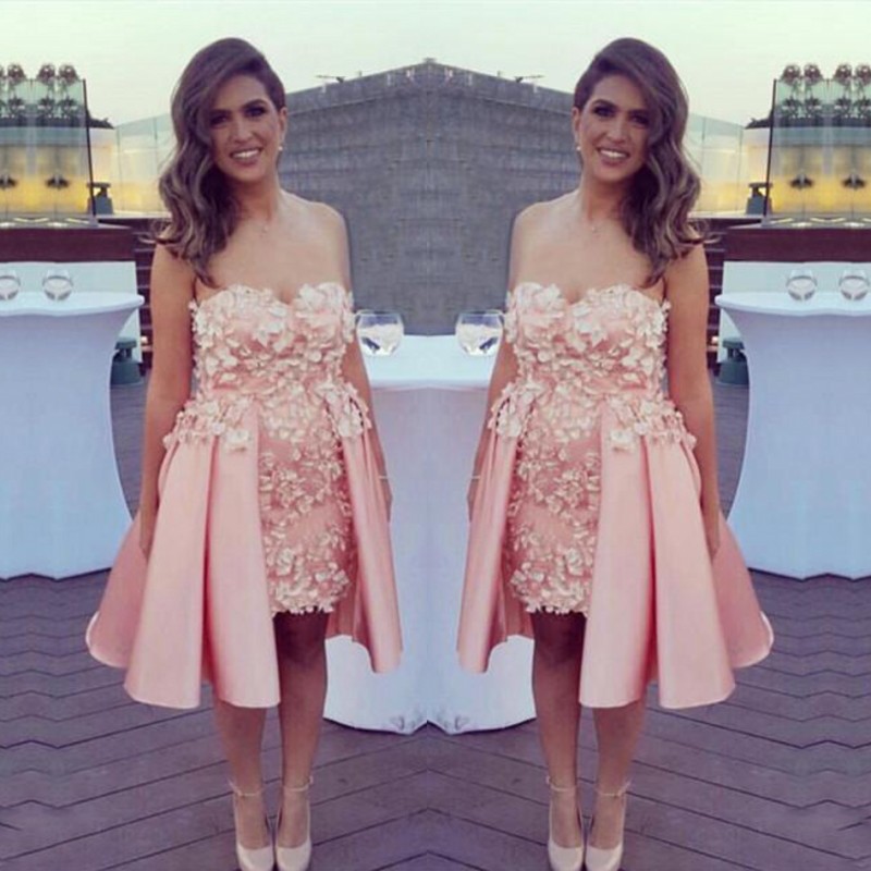 Pink 3D Appliques Cocktail Dress Sexy Sweetheart High Low Evening Gowns Knee Length Short Prom Dresses Cheap Homecoming Dress, Fuchsia
Pink 3D Appliques Cocktail Dress Sexy Sweetheart High Low Evening Gowns Knee Length Short Prom Dresses Cheap Homecoming Dress, Fuchsia