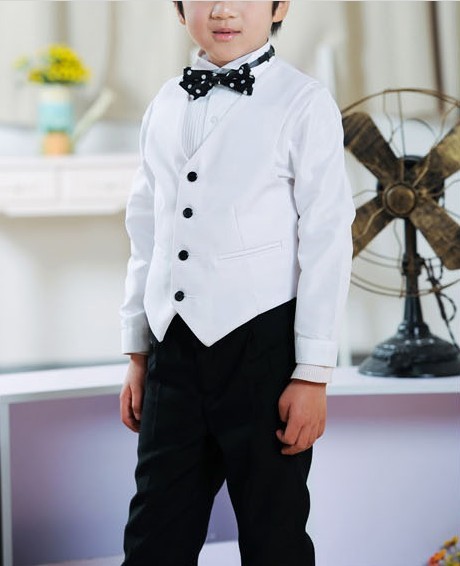 Top Quality White Cotton Kid Long Sleeve Shirt Boy Wear Prom Shirt Formal Event Cheap Tuxedo White Shirt