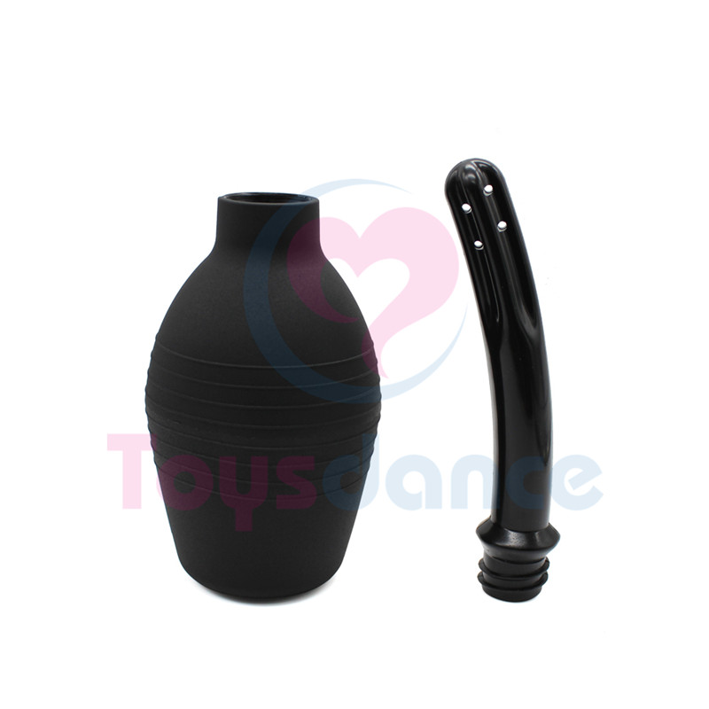 Toysdance 310ml Clyster Douche Silicone Intestinal Cleaners Sex Products For Adult Soft Head Applier Anal Sex Toys Black q1711241 - view 5