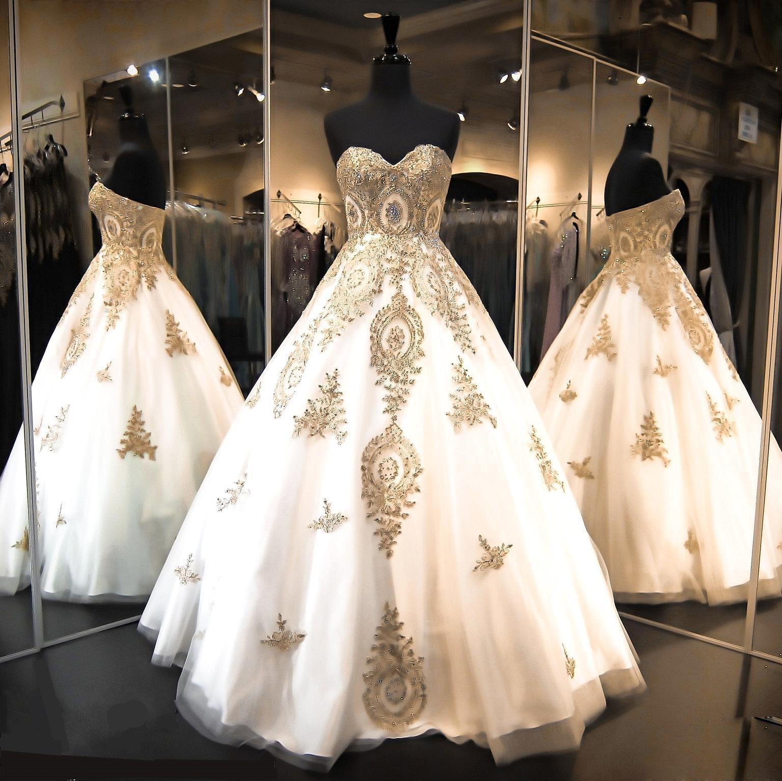 White Ball Gown Quinceanera Dresses with Beaded Gold Lace Appliques Ball Gowns Prom Dresses Sweetheart Lace Up sweet 16 Quinceanera Gowns, Yellow
White Ball Gown Quinceanera Dresses with Beaded Gold Lace Appliques Ball Gowns Prom Dresses Sweetheart Lace Up sweet 16 Quinceanera Gowns, Yellow