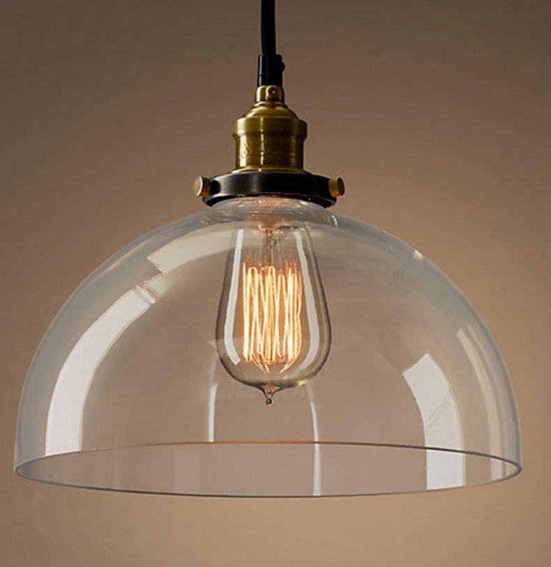 New Vintage Clear Glass Pendant Light Copper Hanging Lamps E27 110/220V Light Bulbs For Home Decor Restaurant Luminarias Abajour Chandelier