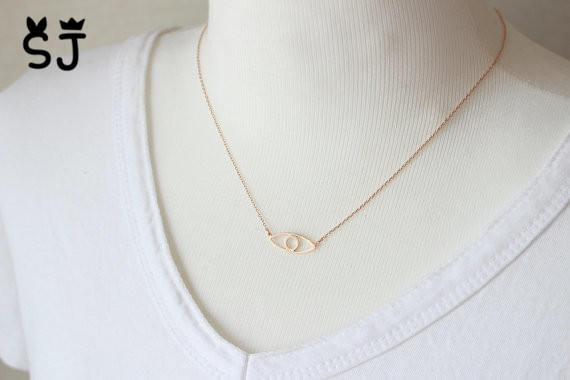 10PCS Gold Silver Hamsa Hand Evil Eye Necklace Open Line Devil Simple Fortunate Turkish Eye Necklace