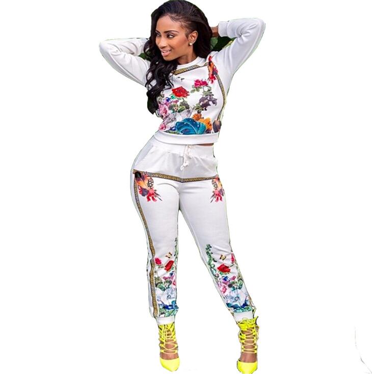 High quality Women's Suits Floral Printing 2 Pieces Set Long Sleeve sport suit pullover Tops+Sweatpants Women Sweatshirt Pants Tracksuits, Gray
High quality Women's Suits Floral Printing 2 Pieces Set Long Sleeve sport suit pullover Tops+Sweatpants Women Sweatshirt Pants Tracksuits, Gray