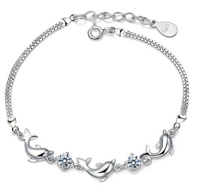 16.5+4.5cm Fashion Dolphin Crystal Bracelets Women Jewelry 925 Sterling Silver Plated Charm Link Bracelet High Quality Wholesale
16.5+4.5cm Fashion Dolphin Crystal Bracelets Women Jewelry 925 Sterling Silver Plated Charm Link Bracelet High Quality Wholesale