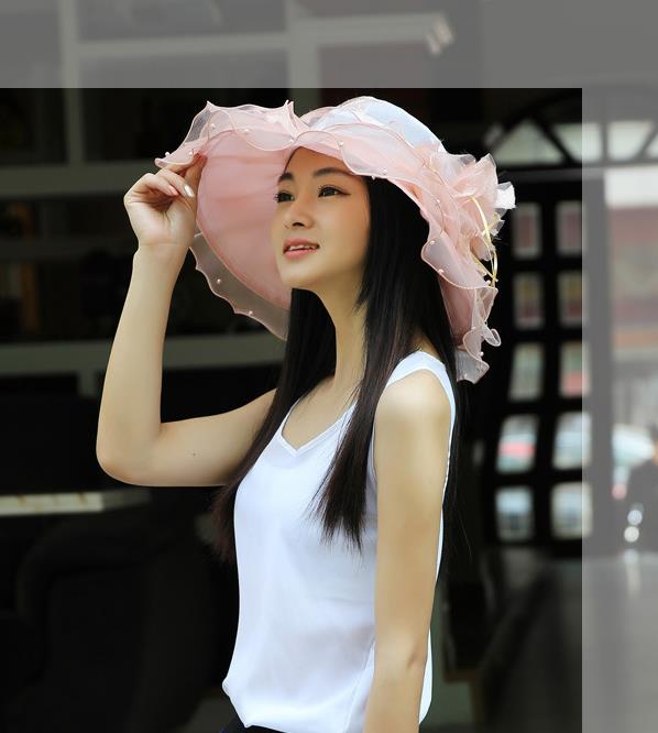 Women Fascinator Oranza lace Flower Wide Brim Hat Kentucky Derby Church Evening Dress Hat Cocktail Party Bridal Wedding cap beach Sun Hat