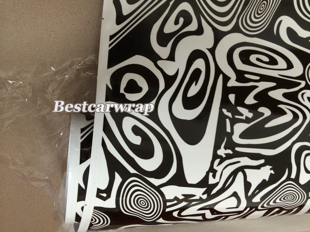 Erlkönig STICKERBOMB car wrap Air Bubble Free balck white Sticker Bomb For Car Decal Sticker Vehicle & Boat Wrapping vinyle 1.52x30m/Roll
