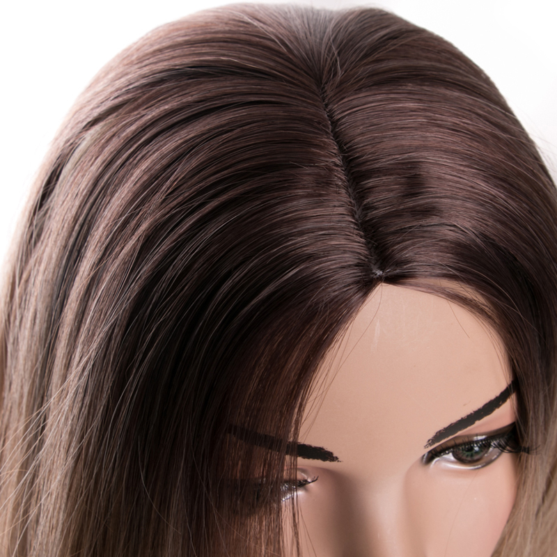 Fashion Long Wavy Hair Cosplay Blond Halloween Heat Resistant Fashion Women Synthetic wig Free Wig Cap