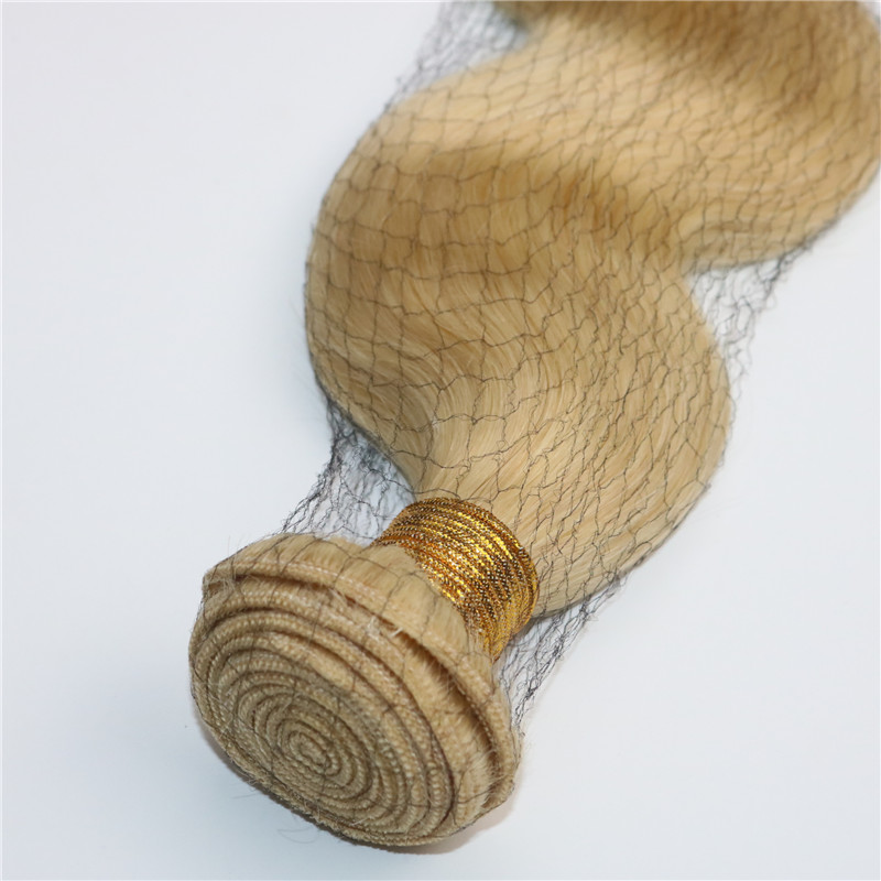 613 Hair Bundles Human Hair Weave Bleached Blonde Body Wave Brazilian Virgin Hair Wefts can be dyed and styled.