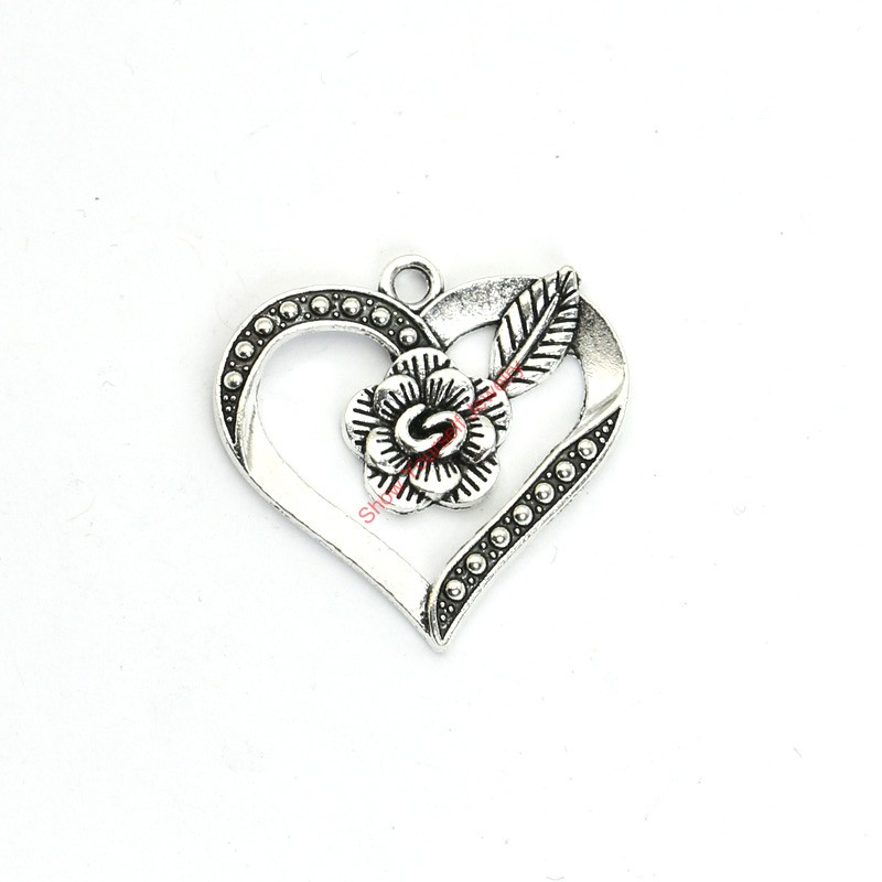 15pcs Antique Silver Plated Heart Flower Charms Pendants for Bracelet Jewelry Making DIY Necklace Craft 28x29mm
15pcs Antique Silver Plated Heart Flower Charms Pendants for Bracelet Jewelry Making DIY Necklace Craft 28x29mm