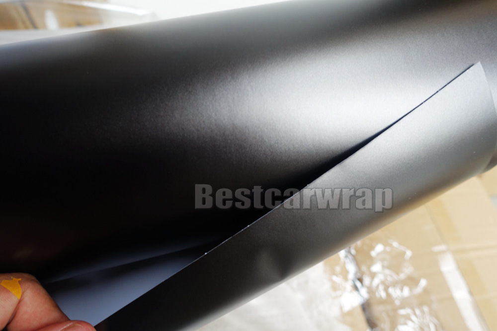 Anthracite Matte Metallic Vinyl Wrap With Air Bubble Free Dark Grey Gunmetal Matt Chrome metallic Vehicle Wrapping size 1.52x20m / 5x66ft