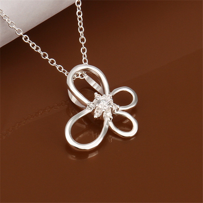 Best gift Love Heart Lock Pendant Necklace white gemstone sterling silver necklace STSN351,fashion 925 silver necklace factory direct sale