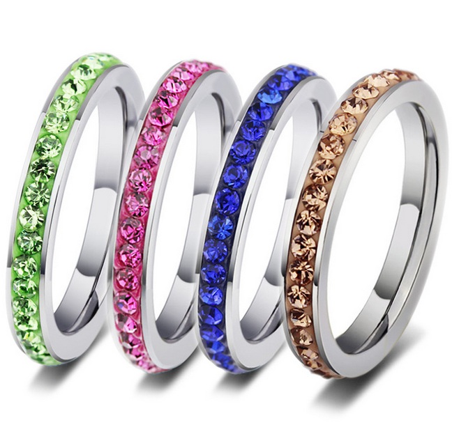 New 20pcs fashion ladies full circle 1 row rhinestone stainless steel polished wear comfortable Jewelry band Rings wholesale lots, Silver
New 20pcs fashion ladies full circle 1 row rhinestone stainless steel polished wear comfortable Jewelry band Rings wholesale lots, Silver