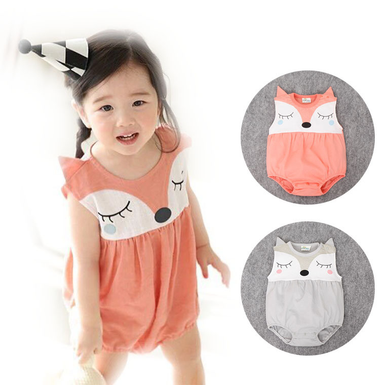 2016 New INS Baby girs Romper suit Cute Cartoon Fox Cotton short sleeve Printing rompers girls costumes Toddlers bodysuits Sets 2 Colors, Gray
2016 New INS Baby girs Romper suit Cute Cartoon Fox Cotton short sleeve Printing rompers girls costumes Toddlers bodysuits Sets 2 Colors, Gray