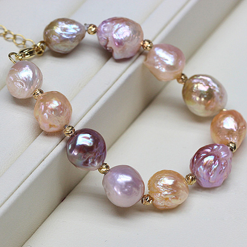 Charm Bracelet Pearl Jewelry 925 Sterling Silver Baroque Pearl Bracelet Natural Freshwater Pearl Bracelet For Women