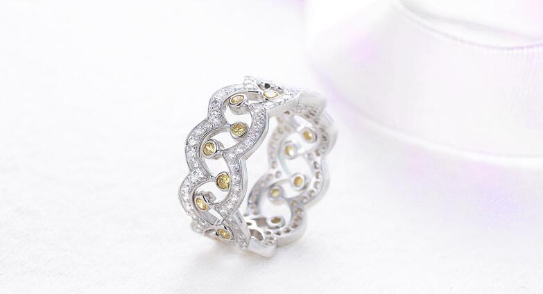 Size 6/78/9 Top Selling 40% off Luxury Jewelry 925 Sterling Silver White Sapphire CZ Crystal Party Retro Diamond Women Wedding Crown Ring