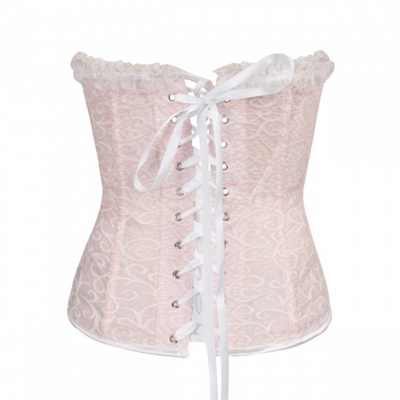 New Women's Pinky Sweet Cute Lolita Overbust Corset with Lace trim and Multi Bow Detail Sexy Dancing Halloween Corset Top