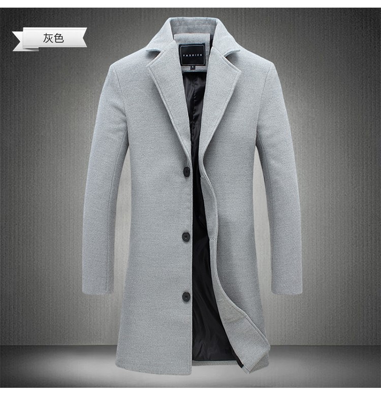 2016 autumn and winter fashion new men leisure slim trench coat / Men's long sleeve young man dust coat size M-5XL FY091