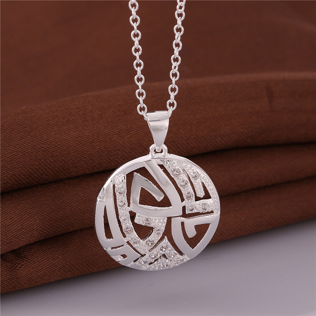 Brand new women's heart shape Pendant Necklace white gemstone sterling silver plated necklace STSN639,fashion 925 silver necklace