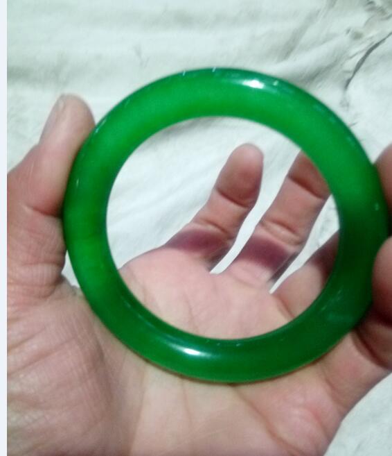 5659mm IMPERIAL GREEN NATURAL JADE BANGLE JADEITE BRACELET CHARM JEWELRY B9