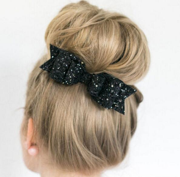 2021 New Baby Headband Girls Bling Hair Band Sequined Double Over-size Bow Knot Headwear
