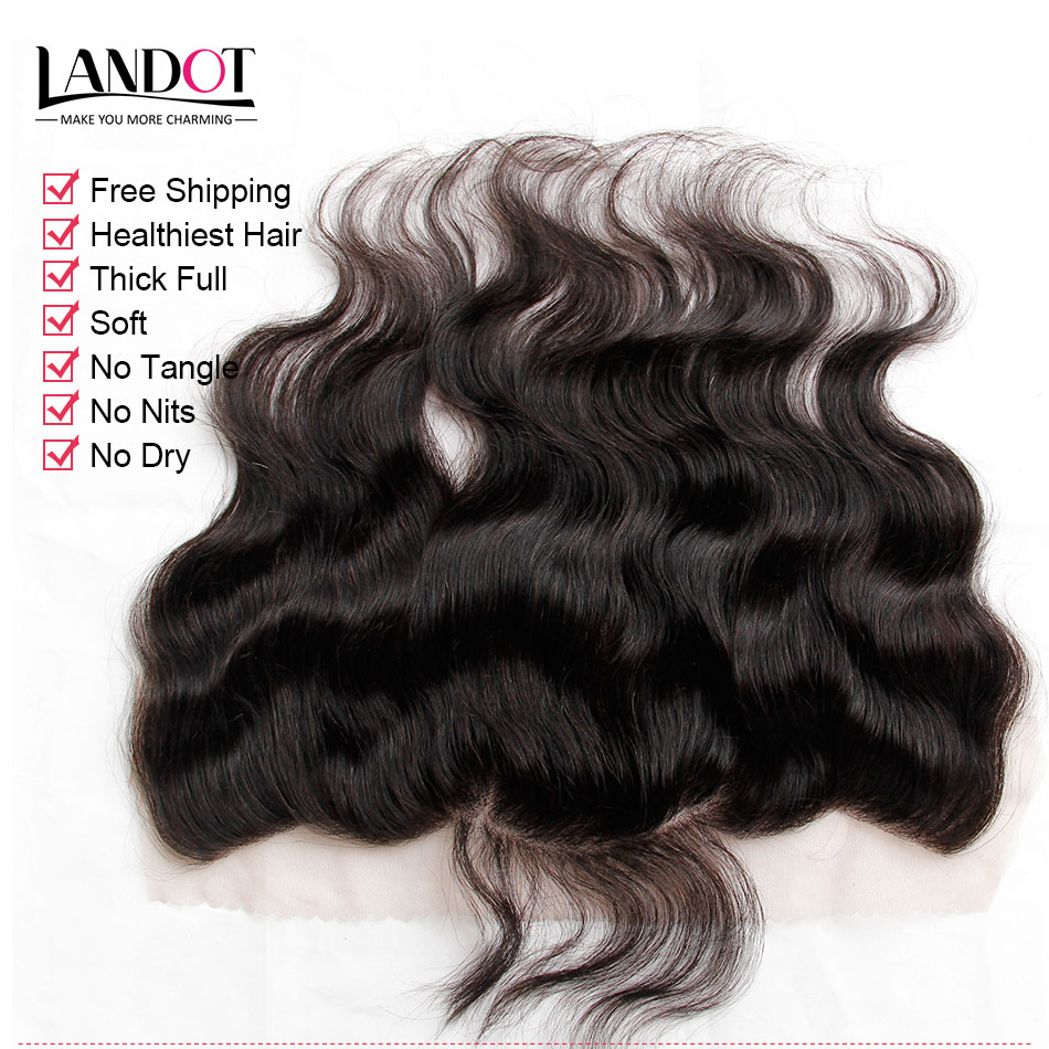 Lace Frontal Closure With 3 Bundles Brazilian Virgin Hair Peruvian Indian Malaysian Body Wave Remy Human Hair Weaves Closure 13x4 Ear to Ear