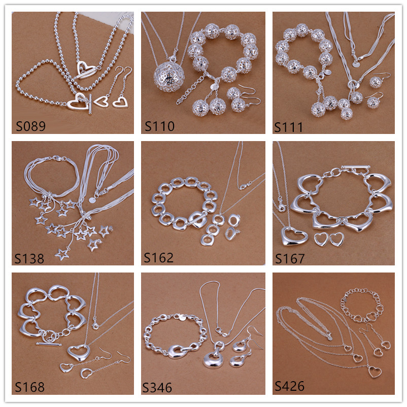 Wholesale women's sterling silver jewelry sets 6 sets a lot mixed style EMS50,fashion 925 silver Necklace Bracelet Earring jewelry set
Wholesale women's sterling silver jewelry sets 6 sets a lot mixed style EMS50,fashion 925 silver Necklace Bracelet Earring jewelry set