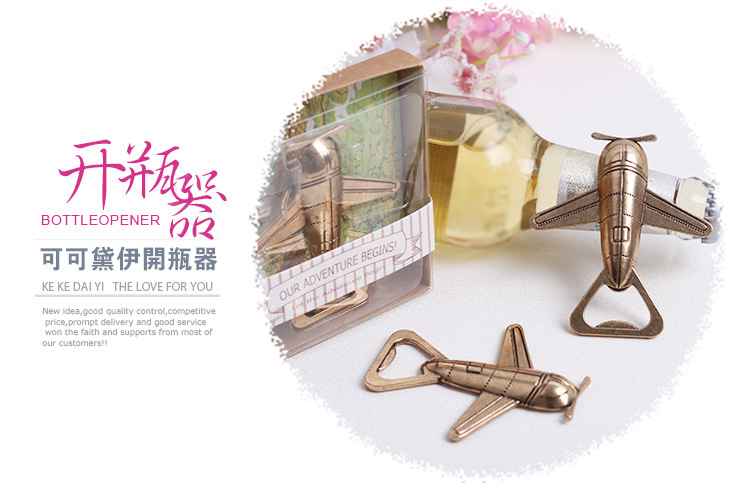 Antique airplane bottle opener 100PCS/LOT romantic wedding party favor gift guest present Free shipping