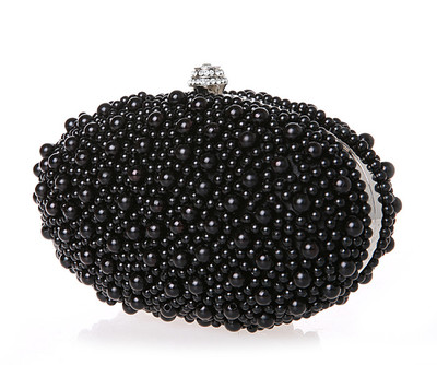 New Arrival 2016 Ivory Red Black Pearls Bridal Handbags For Women Cheap High Quality Hobos Diamonds Wedding Party Clutch Bags EN603