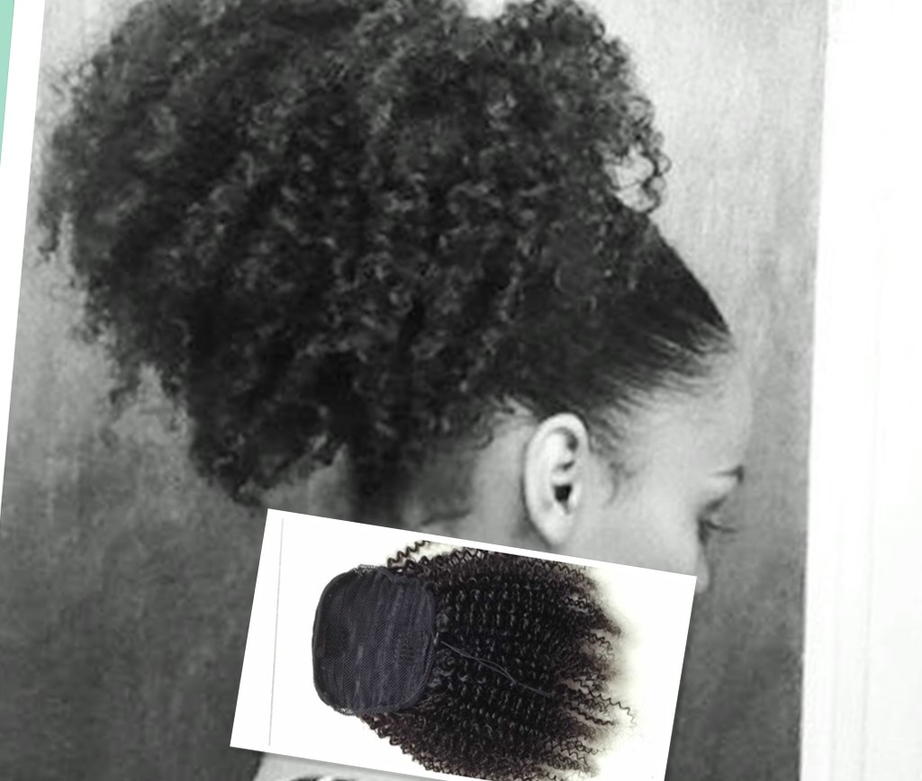 Afro Kinky Curly Weave Ponytail Hairstyles Clip ins Natural Ponytails Extensions drawstring ponytail short high pony hair