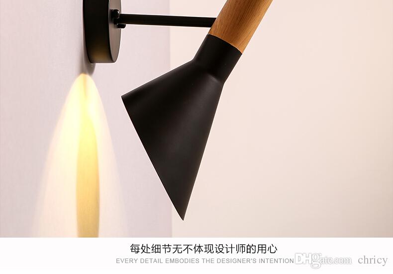 loft Wood Iron led wall lighting industrial wall sconces coffee house Bar Lamp retro industrial led lights Rotatable Led Wall Lamps