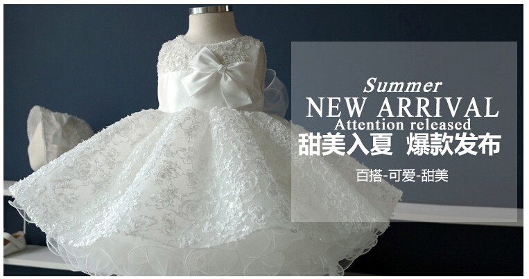 Noble white chiffon baptism christening gown,New born baby girls big bow princess Tutu birthday dresses for wedding