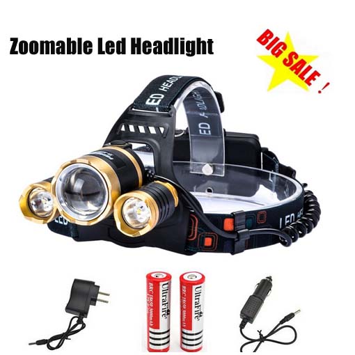 Boruit Gold Head 5000LM CREE XML T6 Zoomable Headlamp Head Torch Flashlight Rechargeable Led Headlight Outdoor 2*18650 Battery+2xCharger
Boruit Gold Head 5000LM CREE XML T6 Zoomable Headlamp Head Torch Flashlight Rechargeable Led Headlight Outdoor 2*18650 Battery+2xCharger