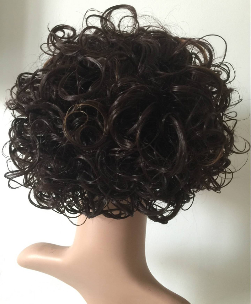 Fashion Short Synthetic Black Curly wig Wave Hairstyle Hightemperature Cosplay for Ladys