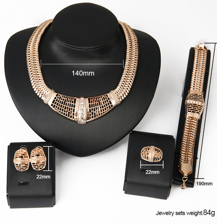 Bracelets Rings Earrings Necklaces Jewelry Sets Women Fashion Rhinestone 18K Gold Plated Geometric Hollow Out Wedding Jewelry
Bracelets Rings Earrings Necklaces Jewelry Sets Women Fashion Rhinestone 18K Gold Plated Geometric Hollow Out Wedding Jewelry