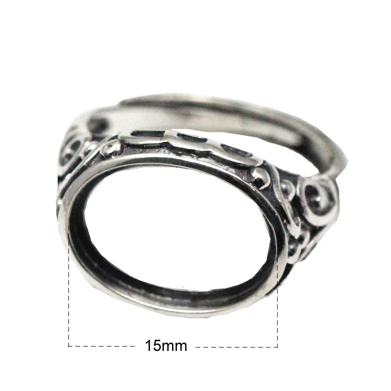 Beadsnice Thailand Silver Rings Setting With Oval Cabochon Base for Man Handmade Jewelry Setting Ring Blank Nice Gift Item ID 34074